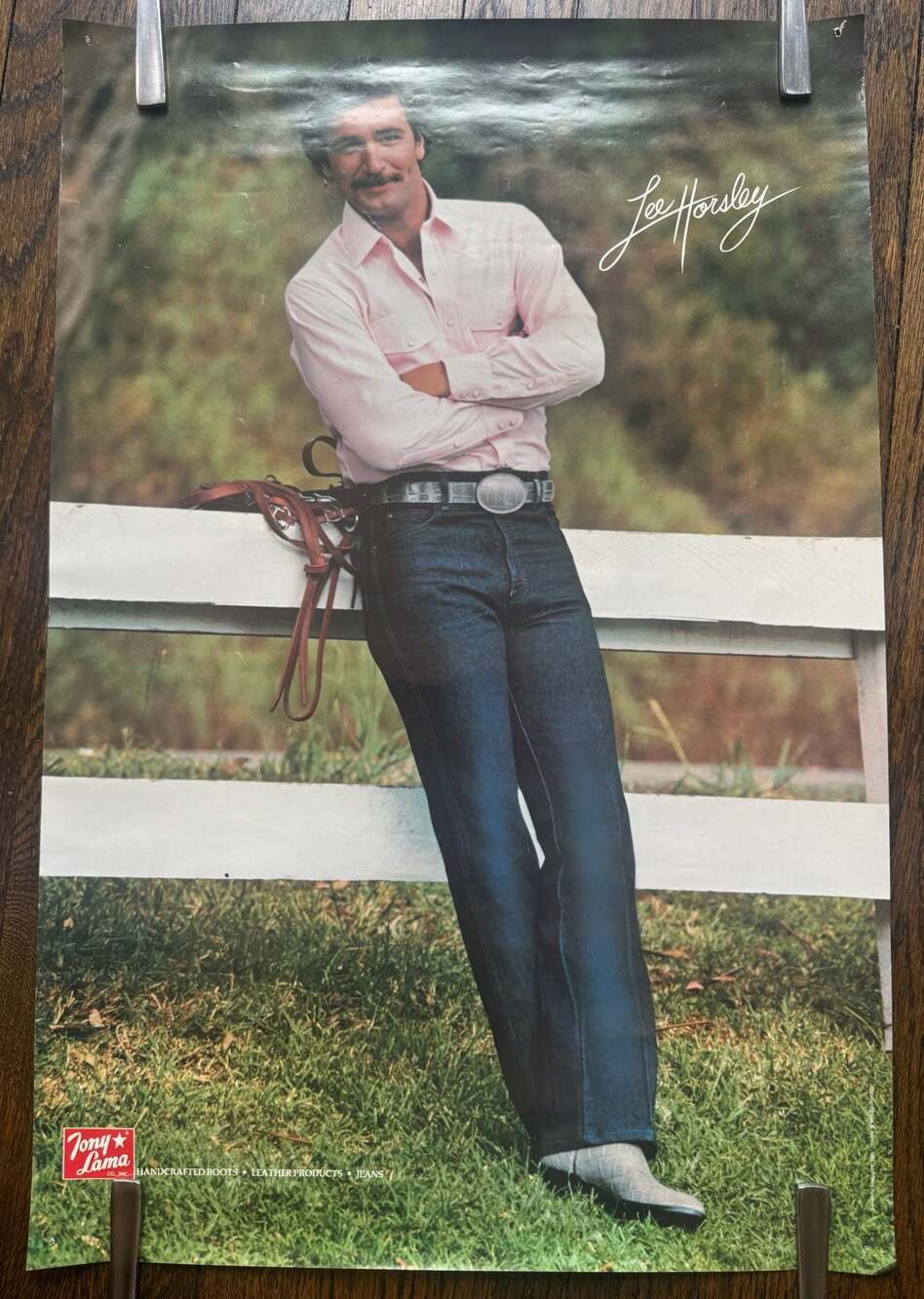 VINTAGE 1983 16” x 24” Lee Horsley Tony Lama Advertising Poster MATT HOUSTON